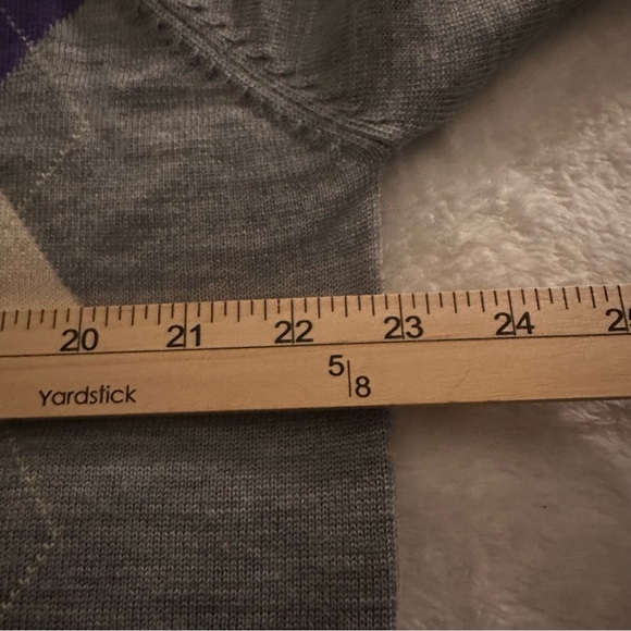 FootJoy FJ 1/4 Zip Pullover Knit Wool Sweater Golf Argyle Diamond Men’s Large - Picture 8 of 9